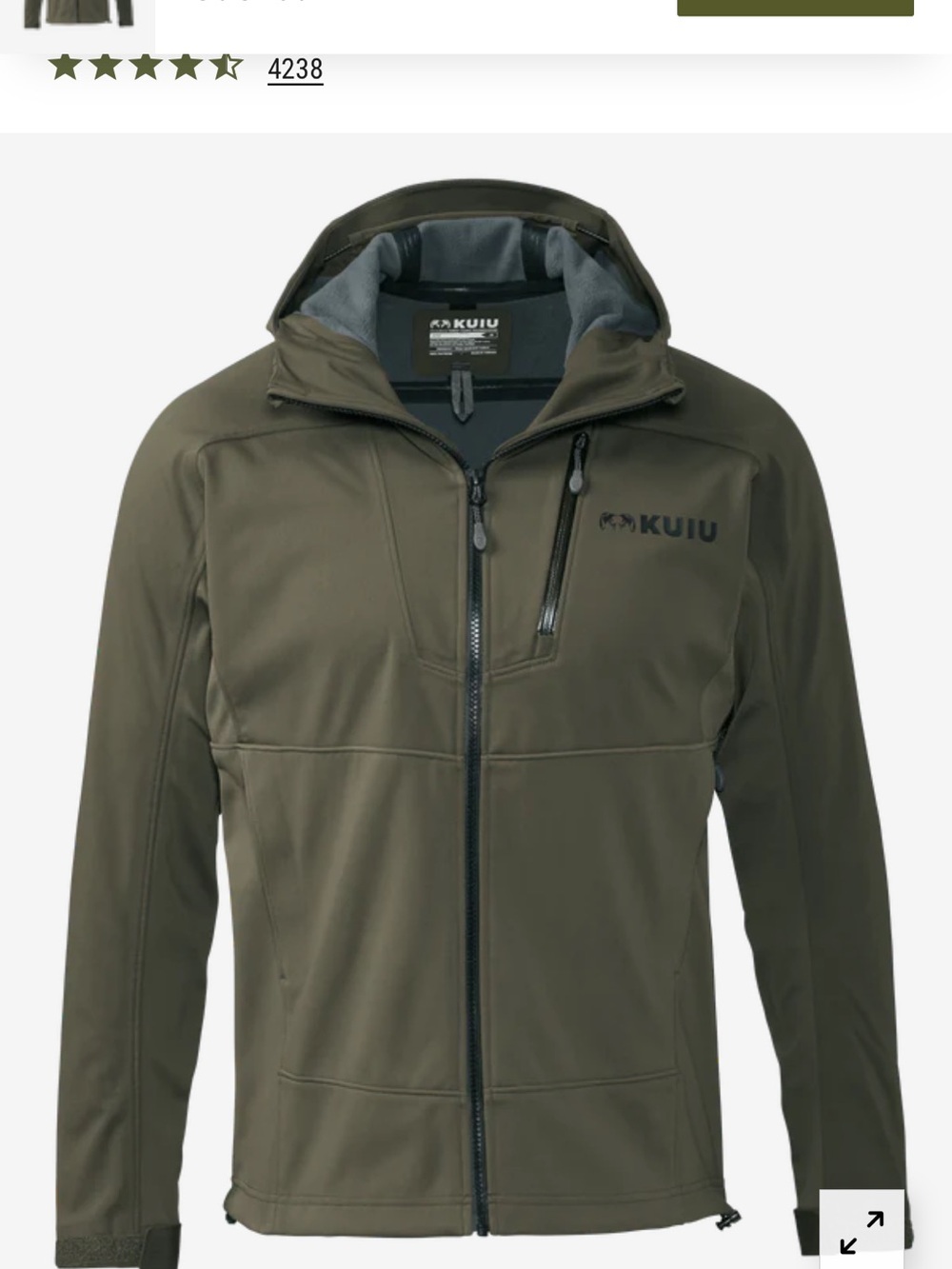 Kuiu Men's axis hybrid hooded jacket XXL color ash